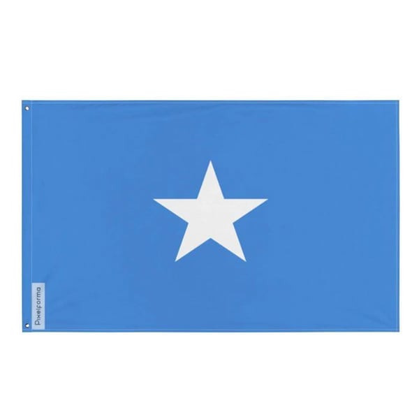 Somalias flagga – 90 x 150 cm – Hållbar Polyester – 2 Metallöljett – För Inomhus / Utomhus – Pixelforma