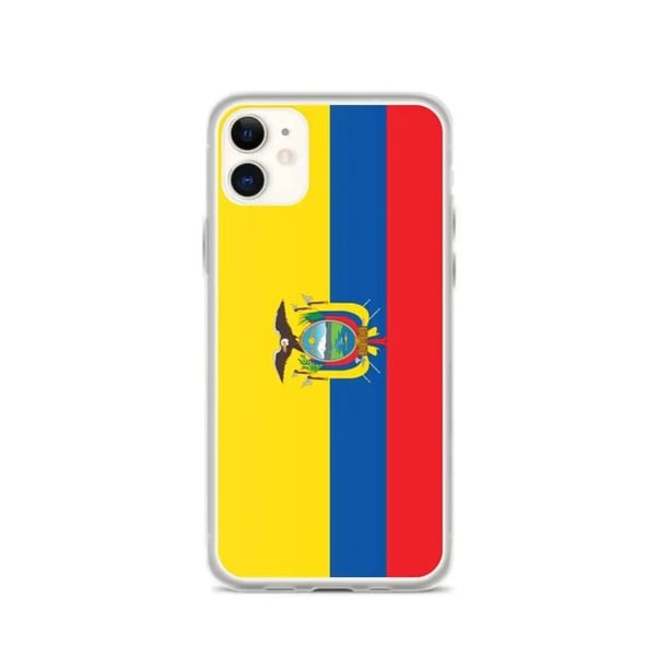 Mobilskal – Ekvadorflagga – Kompatibel med iPhone 11 – Mjuk Fodral – Slitstarkt och Stötsäkert - Silikon - Pixelforma