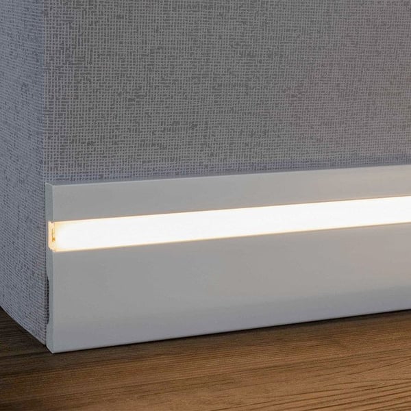 PROVISTON Ljuslist i plast vit | 15 x 100 x 2000 mm Modern ljuslist fyrkantig profil
