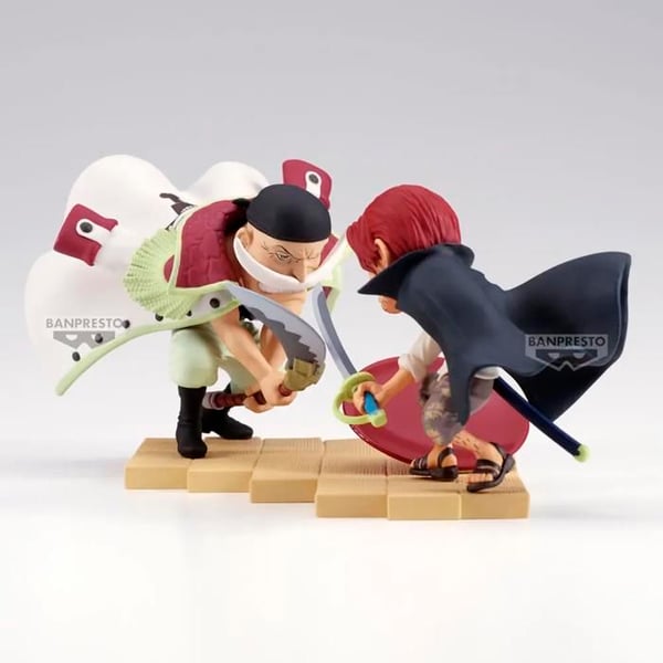 Figur - BANDAI - WCF Log Stories Edward Newgate vs Shanks - One Piece - hvid/sort/rød - Samlerudgave