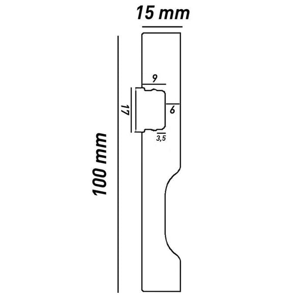 PROVISTON Ljuslist i plast vit | 15 x 100 x 2000 mm Modern ljuslist fyrkantig profil