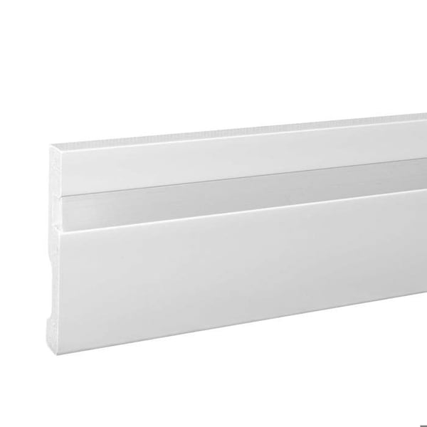 PROVISTON Ljuslist i plast vit | 15 x 100 x 2000 mm Modern ljuslist fyrkantig profil
