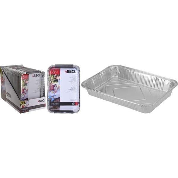 Aluminium BBQ Pan Set - Silver - 5 delar