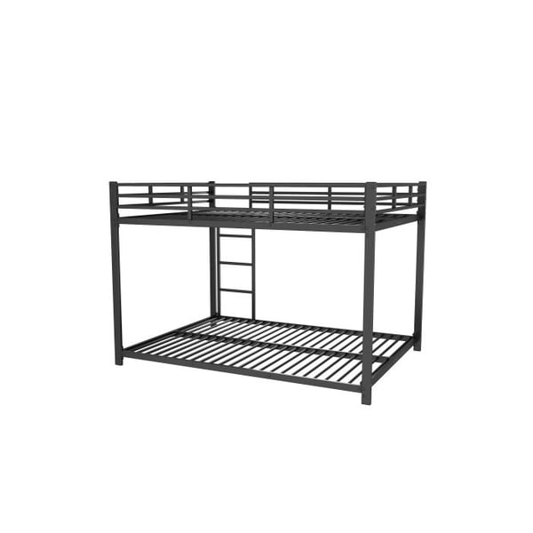Seng med overkøje - MUVOE - 140x200 cm - Sort Metal - 2 pladser - Nem montering