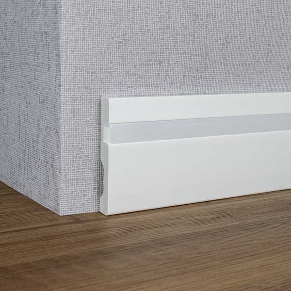 PROVISTON Ljuslist i plast vit | 15 x 100 x 2000 mm Modern ljuslist fyrkantig profil