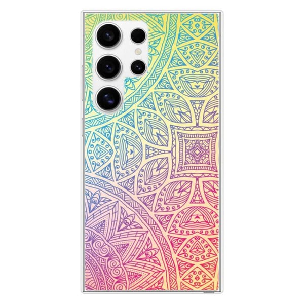 Tryckt silikonfodral som är kompatibelt med Samsung Galaxy S24 Ultra Mandala Pastell