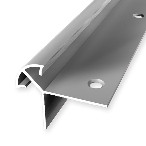 Näsprofiler 40 x 50 x 2500 mm Vinkelprofil i aluminium Slät Infälld Perforerad Küberit Silver