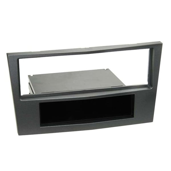 1-DIN frontadapter med förvaringsfack, kompatibel med Opel kol svart metallic