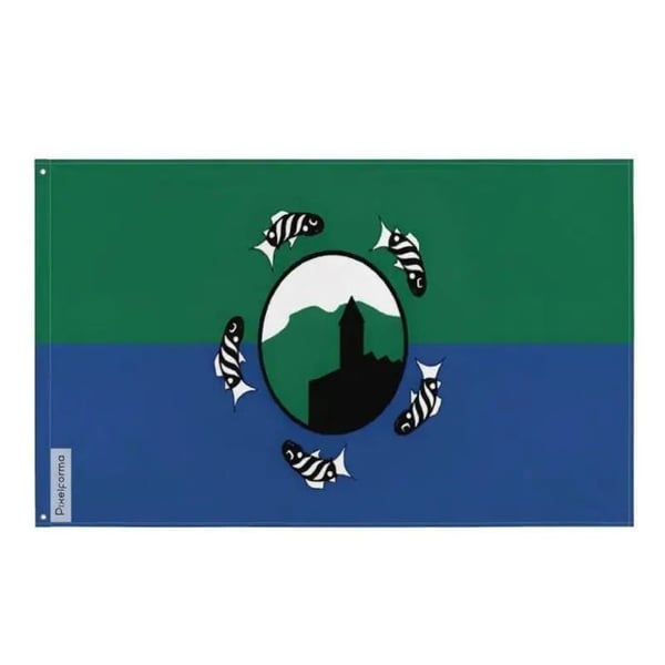 Drapeau Duncan – 64 x 96 cm – Hållbar Polyester – 2 Metallöglor – Inomhus / Utomhus – Pixelforma