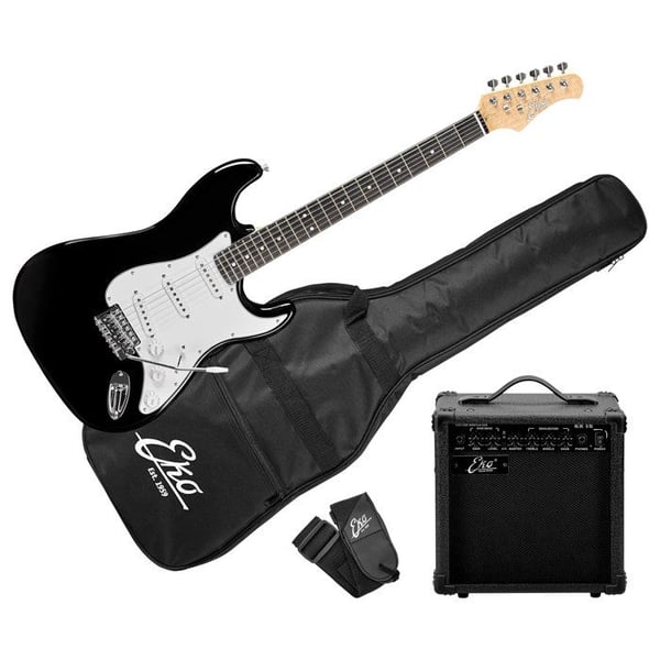EKO Pack EG11 S300 Sort: Elektrisk Guitar + Forstærker + Tilbehør