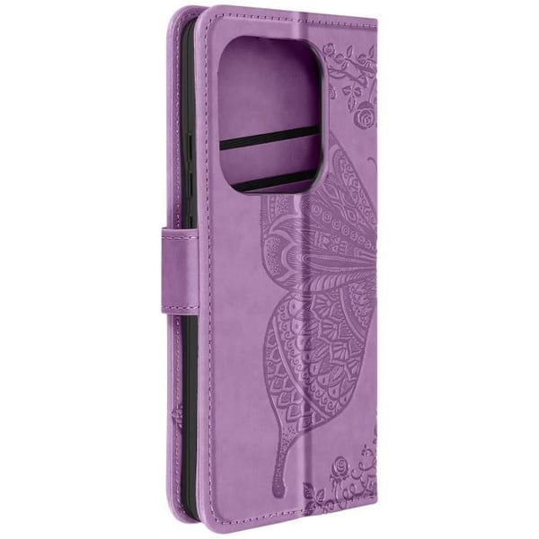 Mandala Butterfly Fodral för Redmi Note 13 Pro Wallet Armband ljuslila