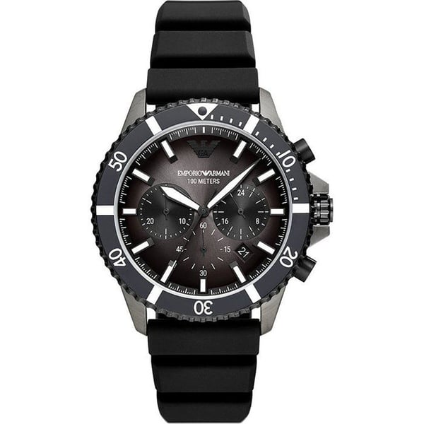 Emporio Armani Watch - Herr - AR11515 - Svart silikon - Kronograf - Vattentålig 10 Atm