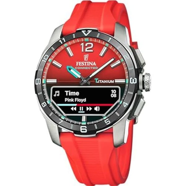Ur - FESTINA - F23000 Connected D - Sølv titanium - Gummirem - Sport herre