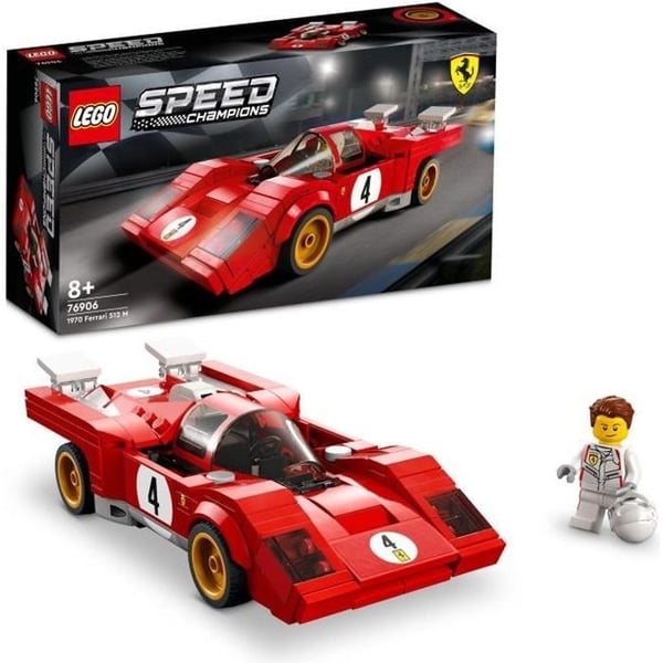 LEGO® 76906 Speed Champions 1970 Ferrari 512 M racerbilsmodell, byggleksak för barn
