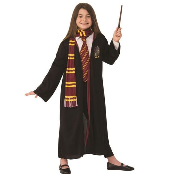 Harry Potter-dräkt - Gryffindorrock, halsduk, slips och trollstav - Barn - Rubiner