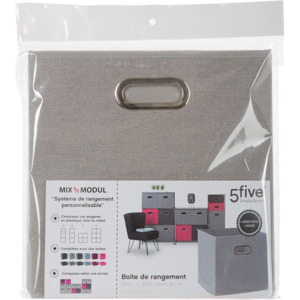 Förvaringslåda 31 x 31 x 31 cm Atmosphera - Grå Melange - 1 förvaringslåda