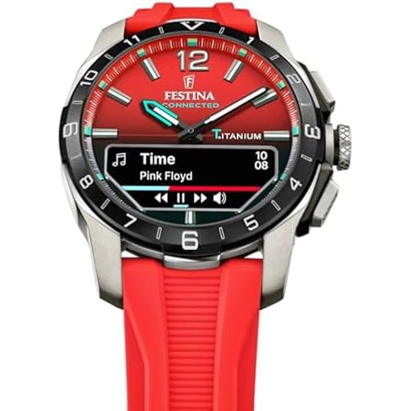 Ur - FESTINA - F23000 Connected D - Sølv titanium - Gummirem - Sport herre