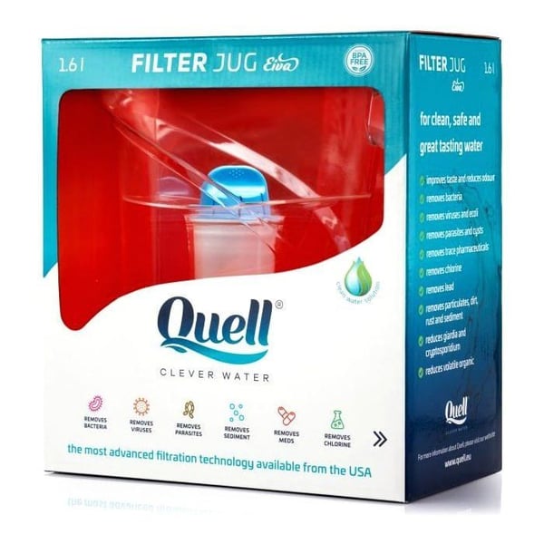 Filtreringskaraff - QUELL - Eiva - 1,6L - Vit - Ultra filtrering NASA