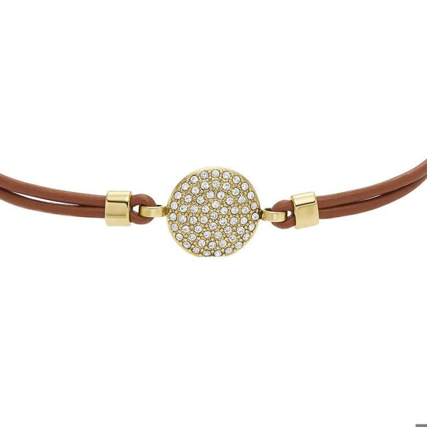 Armband - FOSSIL - JF04545710 - Rostfritt stål - Läder - Gul