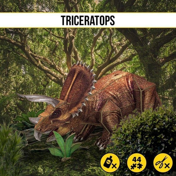 Pussel 3D - National Geographic - Triceratops - 44 bitar - För barn 8 år och äldre - Lätt att montera