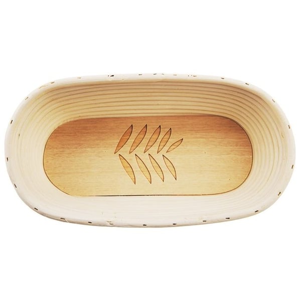 Brødkurv i rattan - ORION - 32x15x9 cm - 1,5 kg - Beige - Bladmotiv - Naturlig rattan - Alsidig