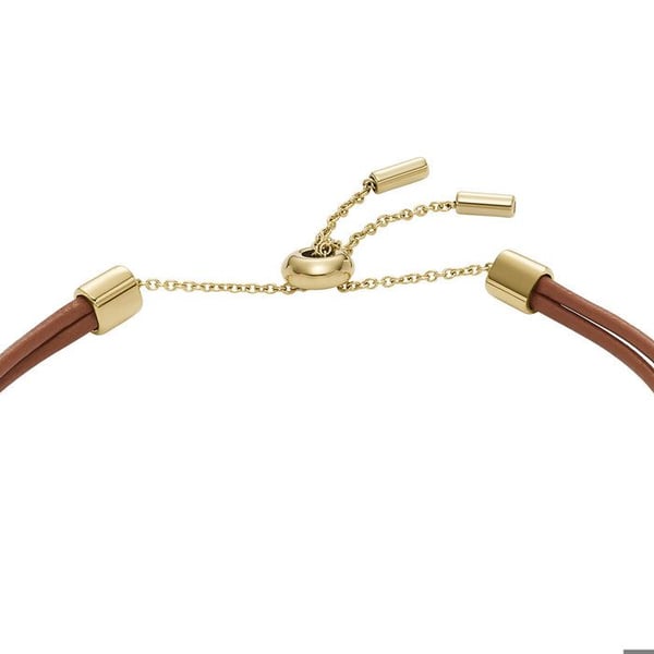 Armband - FOSSIL - JF04545710 - Rostfritt stål - Läder - Gul