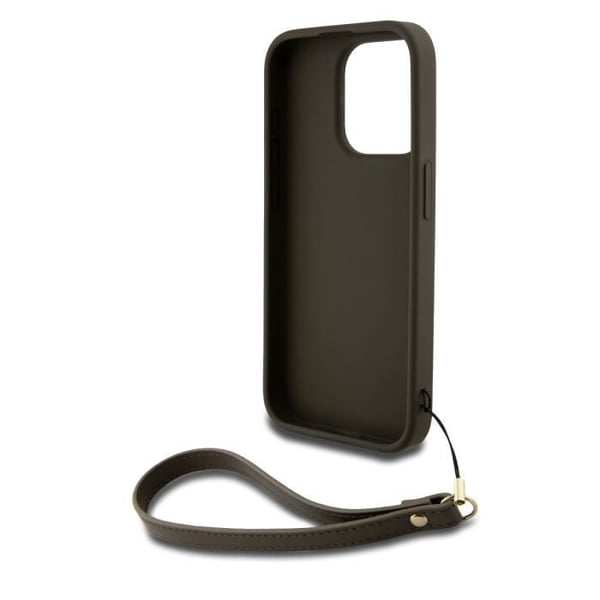 Coque - DKNY - iPhone 14 Pro - Brun - Handledsrem - Metalliserad Logotyp