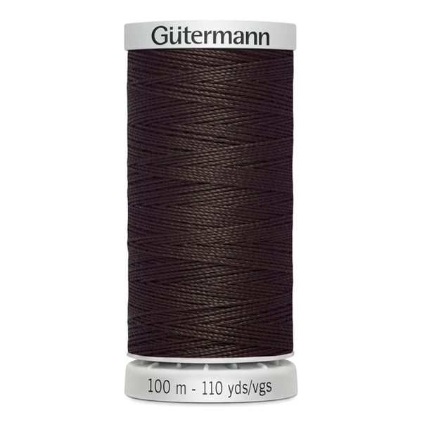 Fil extra stark 100% polyester Gutermann, set med 5 spolar på 100m - Att 696 - mahogny