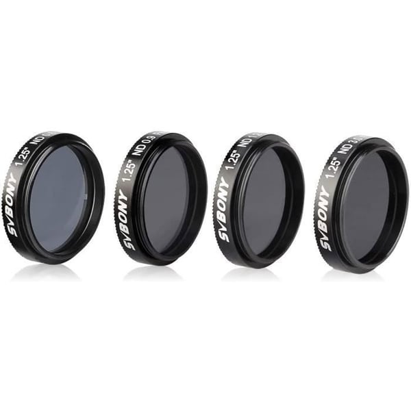 Svbony SV139 1,25" Filter 4PCS Månfilterset 25% 12.5% 6.5% 0.1% Transmission Månfiltret Set för Teleskop