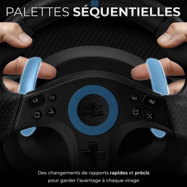 Volant gaming - SPIRIT OF GAMER - Race Wheel Pro 5 - Volant 25,5 cm - Multi-plattform - Rotation 270°