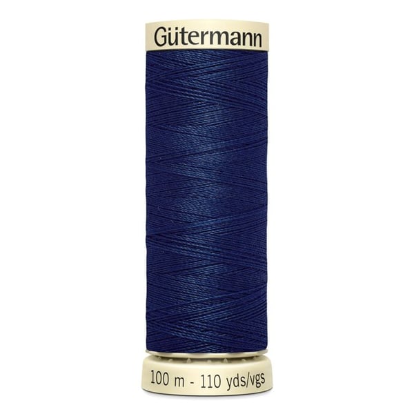 Lot om 5 spolar 100m Tråd 100% polyester Gutermann Ref 788988 - Att 13 - midnatt blå