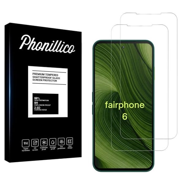 Härdat glas för Fairphone 6 [Pack 2] Skyddande skärmfilm Phonillico®