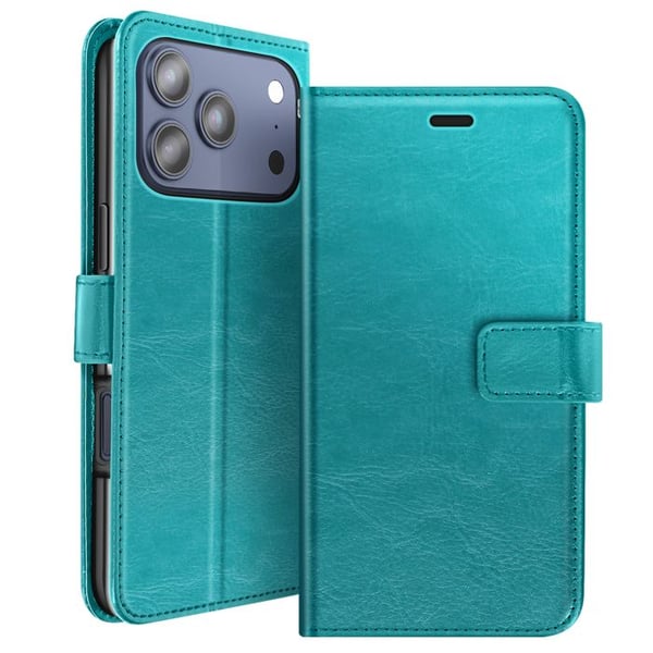 Plånboksfodral för iPhone 17 Pro med Rem och Ställfunktion Mayaxess Blågrön