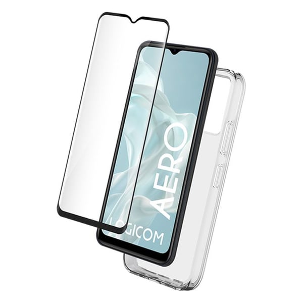 Skyddspaket - BigBen - Logicom Aero - Mjuk skal - Skärmskydd 9H - Transparent