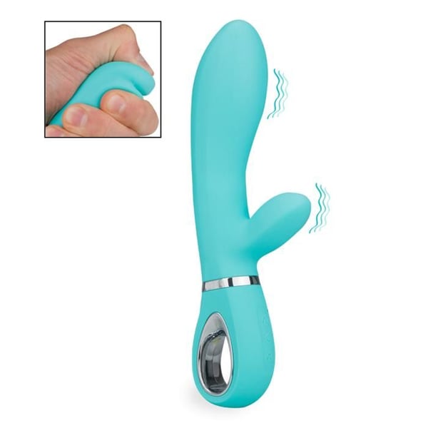 Kaninhoppare vibrator Comfort och Hortensia - Turkos