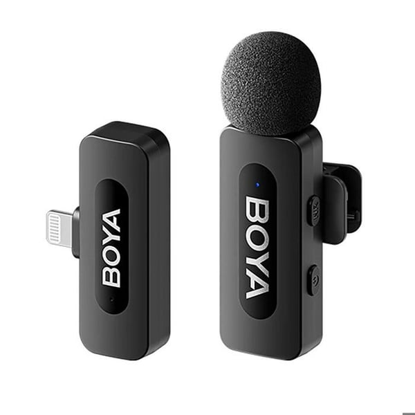 Trådløs mikrofon - BOYA - BY-V1 (V2.0) - Rækkevidde 100m - Lightning-stik - Omnidirektionel