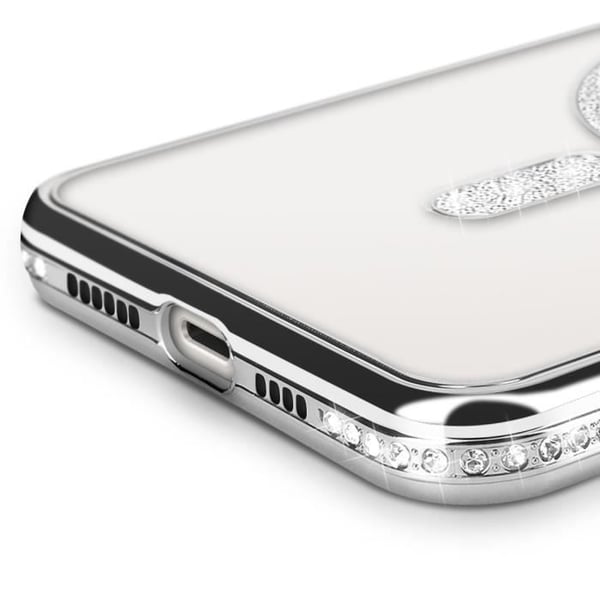Coque Diamant för iPhone 14 Plus MagSafe Kontur Strass Silver