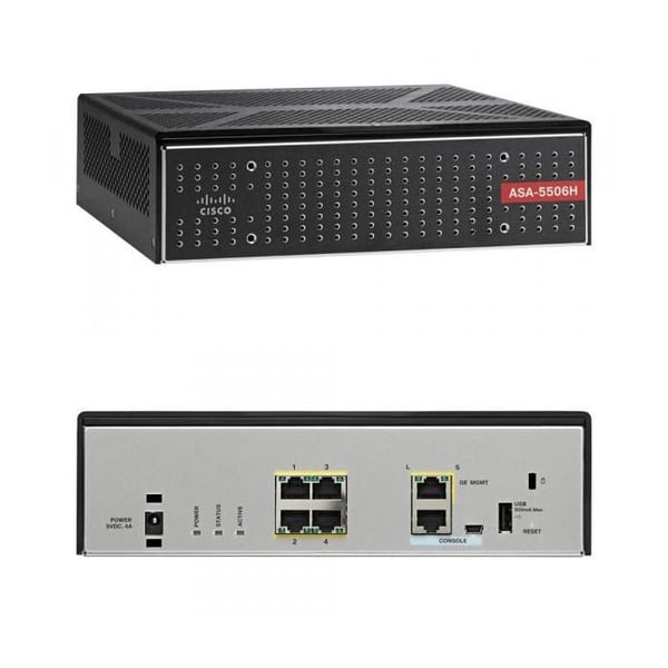 Cisco ASA 5506H-X med FirePOWER Services Security Plus-paket 4-portars GigE Desktop Security Appliance