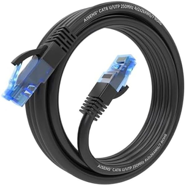 Nätverkskabel RJ45 - AISENS - A135-0846 - Cat.6 UTP - 3 m - 1000 Mbps - Svart