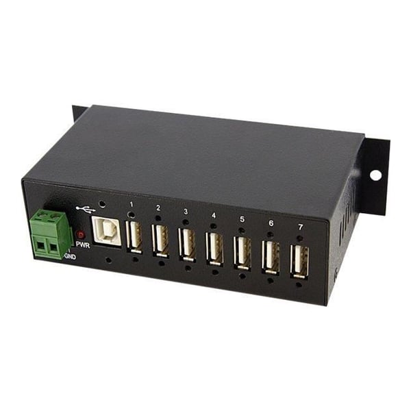 STARTECH USB 2.0-hubb - 7 portar - USB-hubb för vägg- eller DIN-skena montering