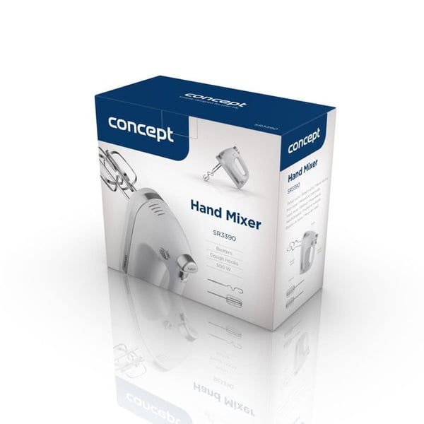 Handvisp - KONCEPT - SR3390 - 5 hastigheter - Turbo-funktion - 500 W - Vit