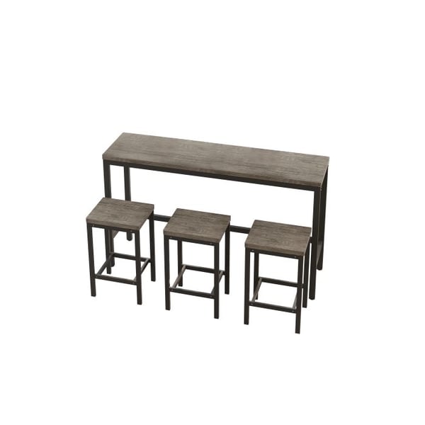 Køkkenbord - MUVOE - 148 cm - 3 barstole - MDF og metal - Moderne design