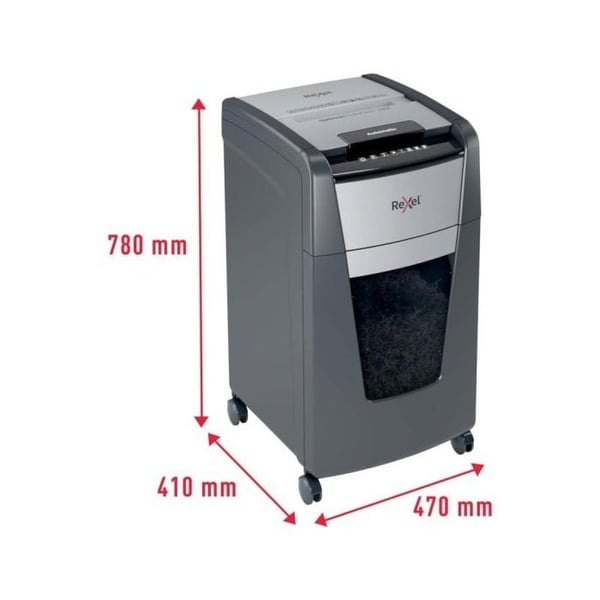 Dokumentin tuhoaja - REXEL - Auto+ 225X - Turvallisuus P4 - Kapasiteetti 225 arkkiä - Roskakori 60L