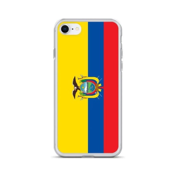 Telefonfodral – Ekvador Flagga – Kompatibel med iPhone 7 Plus – Mjukt Fodral – Slitstarkt och Stötsäkert - Silikon - Pixelforma