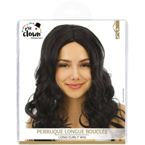 Peruk - LITEN CLOWN - 23976 - Lång Lockig - Svart - Unisex