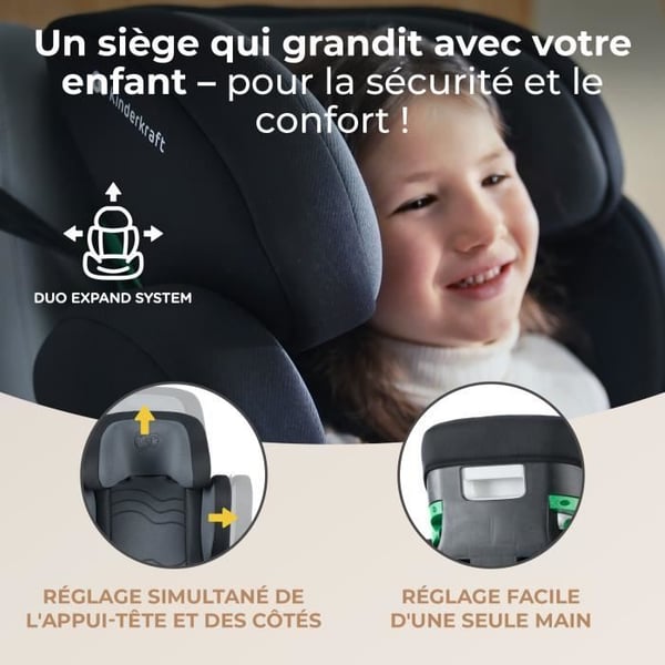 KINDERKRAFT - Bilbarnstol Xpand 2 I-size+isofix System Black