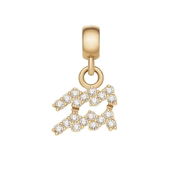 Pendentiv i guldplätering med kristaller Aquarius Crystal Zodiac DW00400764