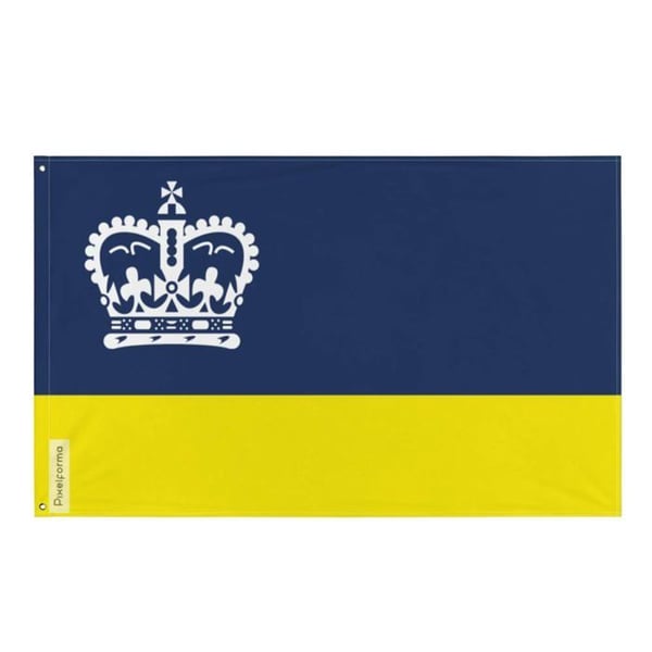 Regina flagga – 90 x 150 cm – Hållbar polyester – 2 metallöglor – Inomhus / Utomhus – Pixelforma