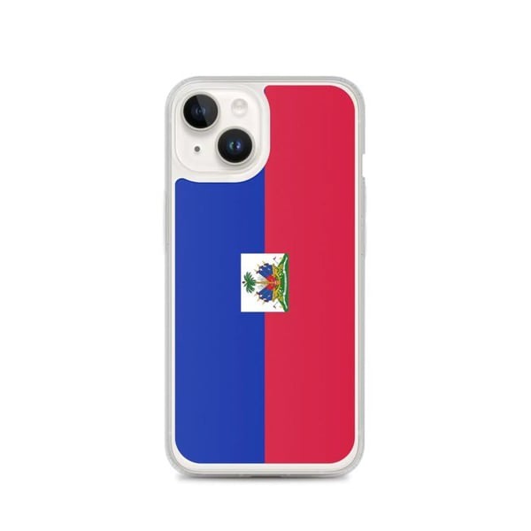 Mobilskal – Haiti-flagga – Kompatibel med iPhone 14 – Mjukt fodral – Slitstarkt och stötsäkert - Silikon - Pixelforma