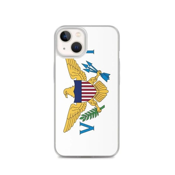 Telefonfodral – Flagga för Amerikanska Jungfruöarna – Kompatibel med iPhone 13 – Mjuk Fodral – Slitstark och Stötsäker – Pixelforma